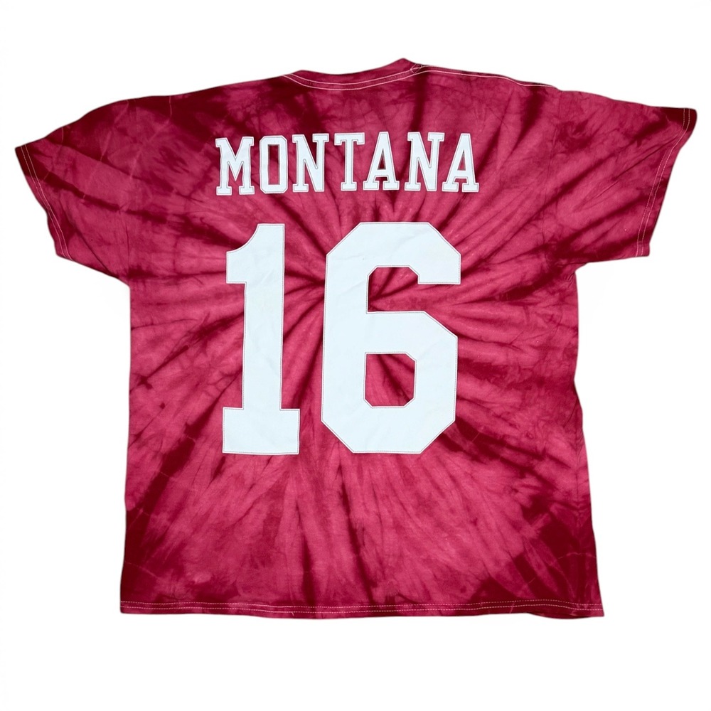 Mitchell & Ness Joe Montana 49ers Super Bowl XXIV Tie Dye Shirt XXL Red Mens
